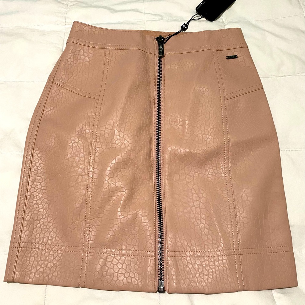 Vegan Faux Leather Snake Skin Pink Maeve Armani Exchange Skirt